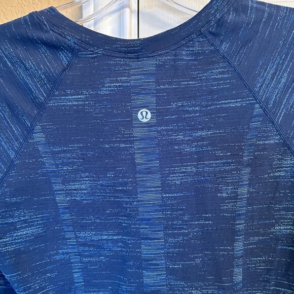 Lululemon Blue Fitted Swiftly Short Sleeve Shirt - Size 8 - Picture 7 of 8